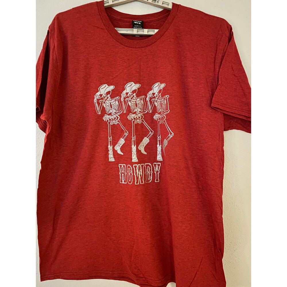 Cowboy Dancing Skeletons Howdy Graphic T-Shirt New Sz 3XL